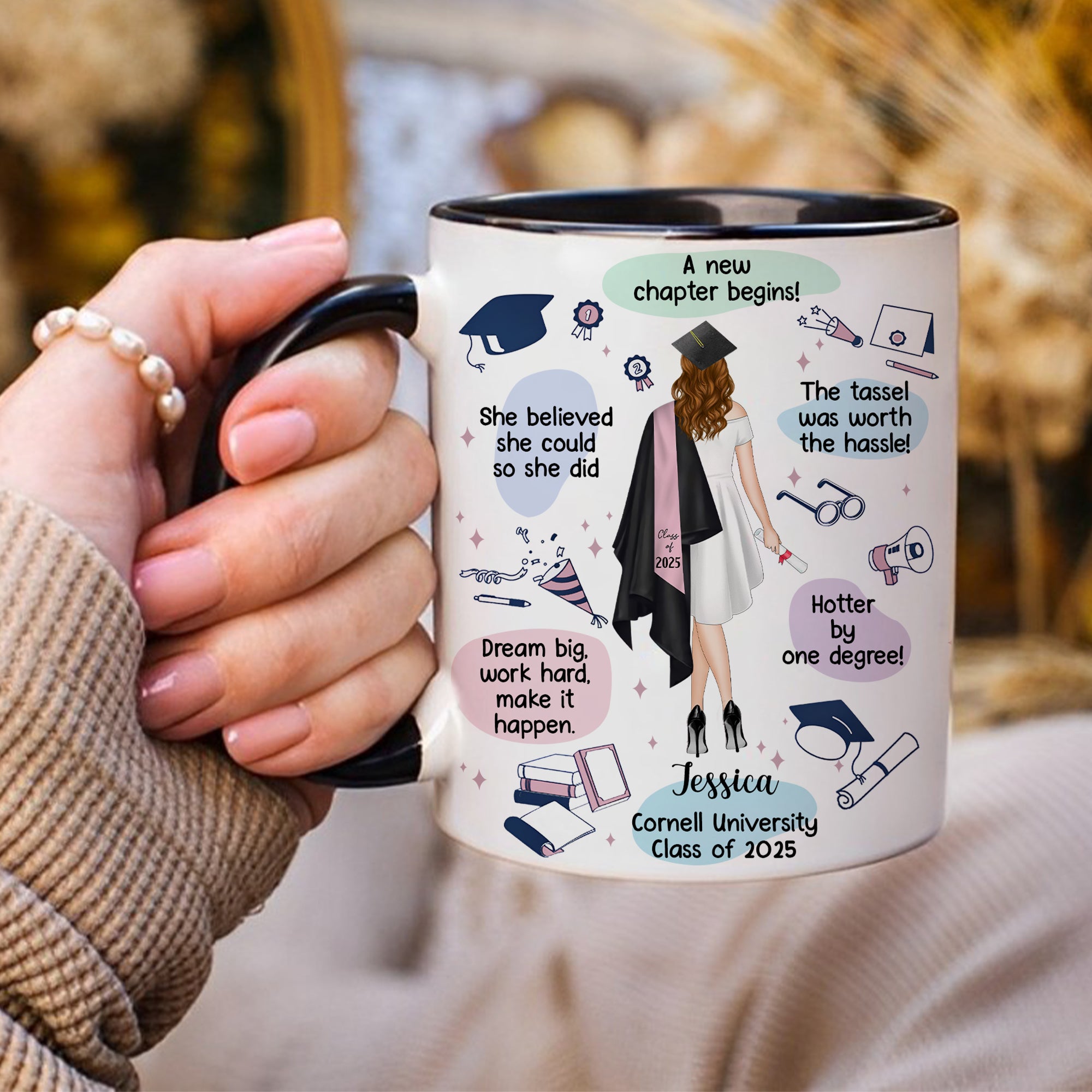 Custom Graduation Gift Mug The Tassel Was Worth The Hassle For Her - N3005 Hn01