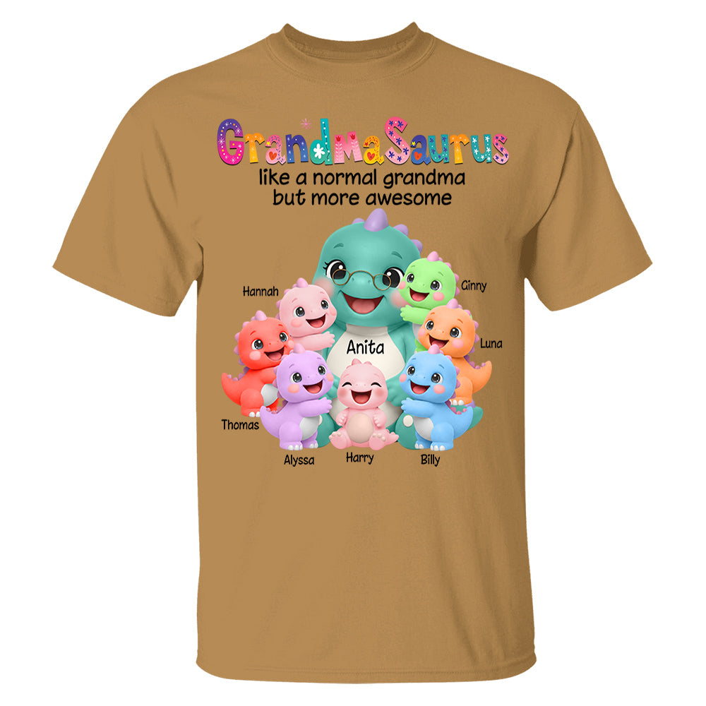 Grandmasaurus Like A Normal Grandma But More Awesome, Grandmasaurus And Grandkids, Custom Shirt Gift For Grandma, Gift for Grandma Tshirt Sweatshirt MI209 Li29