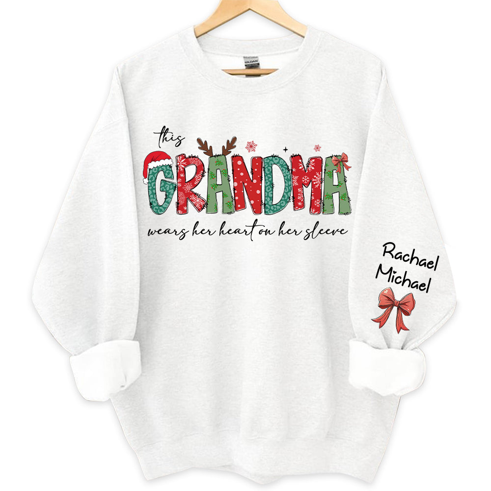 Personalized Christmas Grandma Sweatshirt, Custom Nana Mimi Gigi Shirt NA04