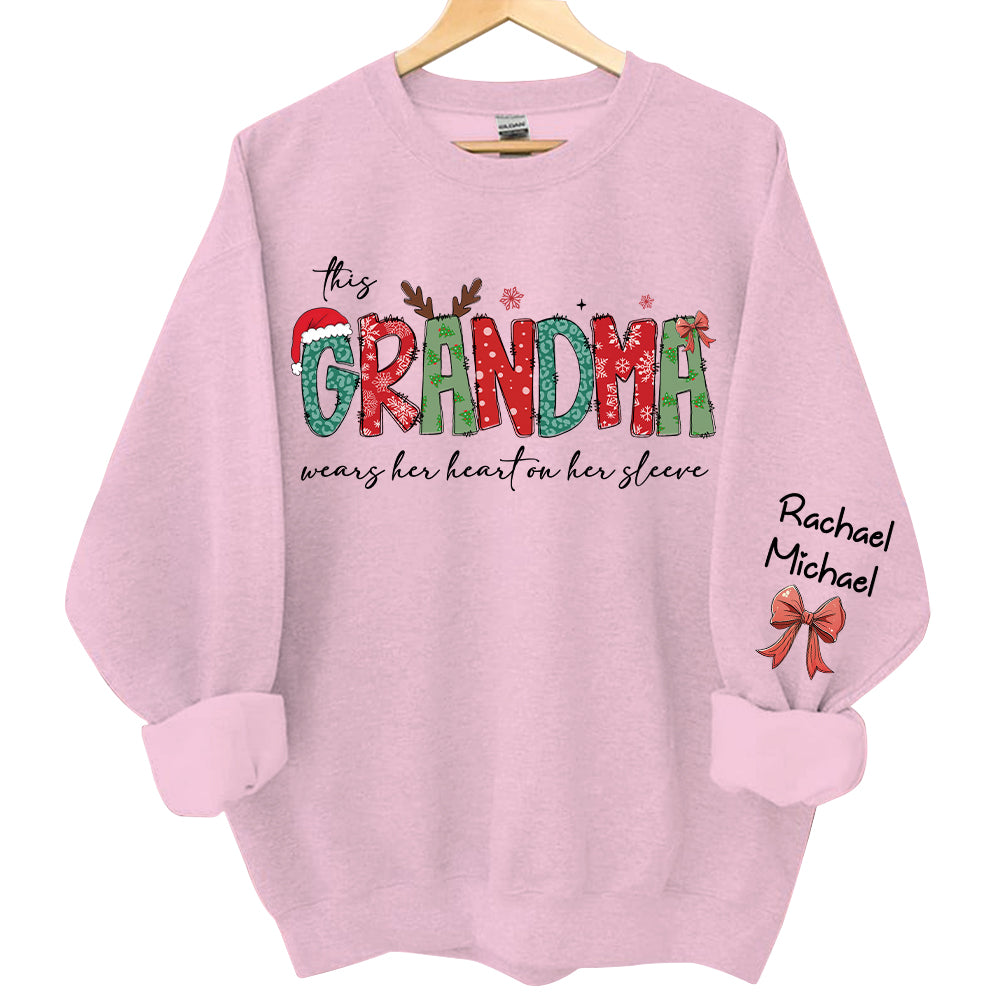Personalized Christmas Grandma Sweatshirt, Custom Nana Mimi Gigi Shirt NA04
