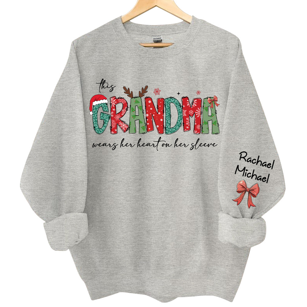 Personalized Christmas Grandma Sweatshirt, Custom Nana Mimi Gigi Shirt NA04