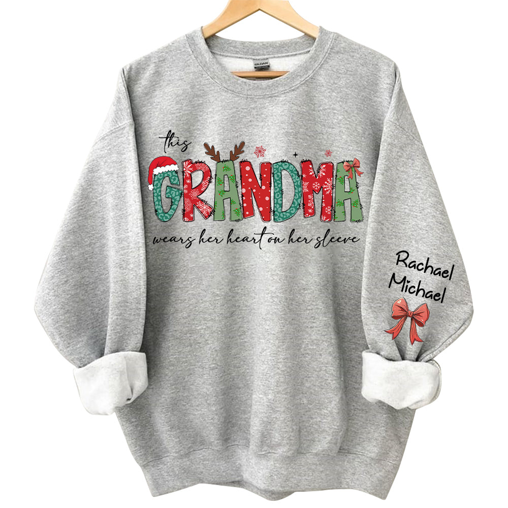 Personalized Christmas Grandma Sweatshirt, Custom Nana Mimi Gigi Shirt NA04