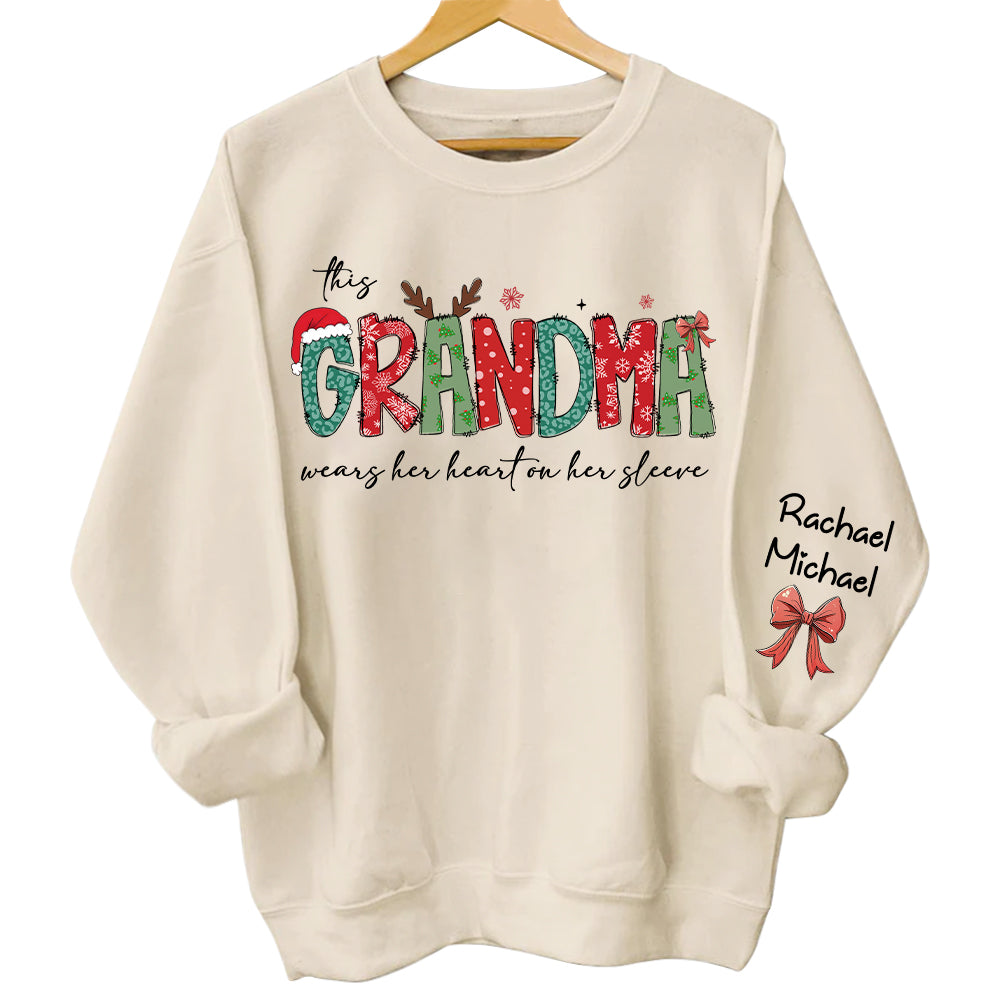 Personalized Christmas Grandma Sweatshirt, Custom Nana Mimi Gigi Shirt NA04