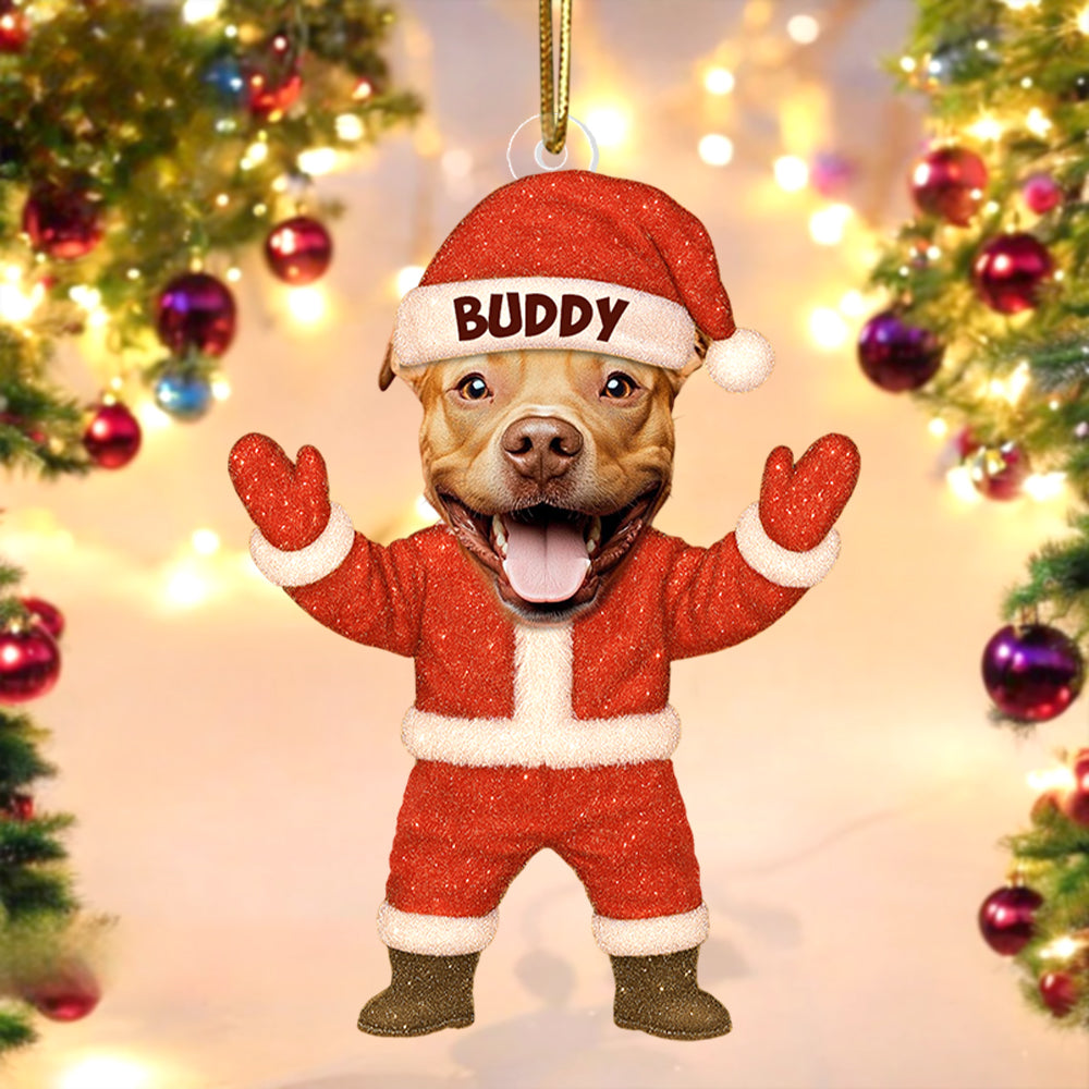 Ornament Christmas Custom Face For Pet Loves Funny - Personalized Acrylic Photo Ornament T1807 Hv01