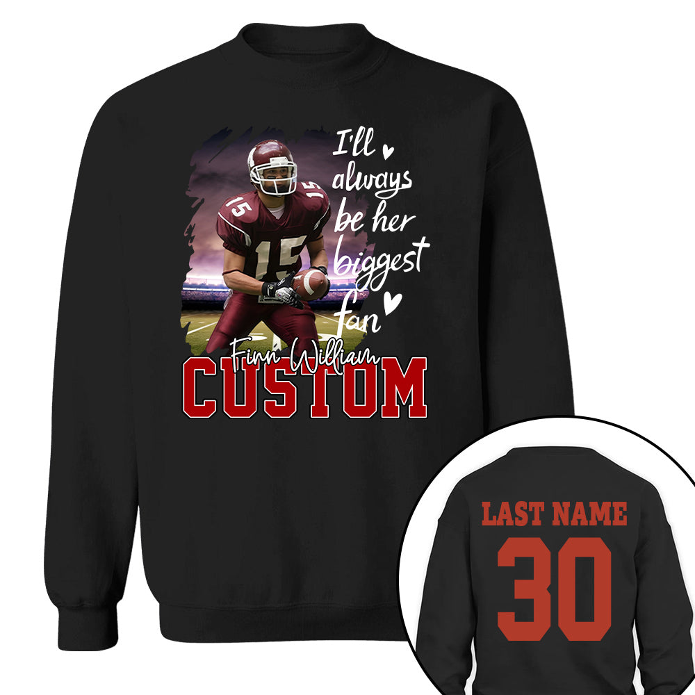 Custom Photo I'll Always Be His Biggest Fan For Sports Lovers - Personalized Gift For Sport Player Vr2 Hv01
