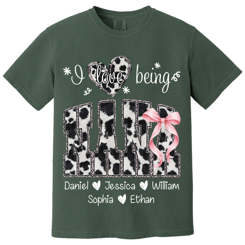 I Love Being Nana Farmhouse Style Shirt with Names, Farmhouse Grandma Tee, Mother’s Day Gift for Nana VH01