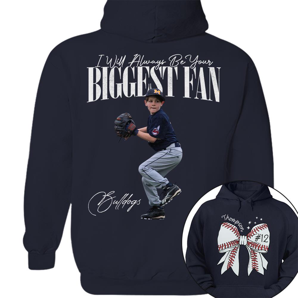 Custom Photo Baseball Shirt, Personalized Baseball Bow with Name and Jersey Number, Gift For Baseball Family, Basball Lovers A2110 Hv01