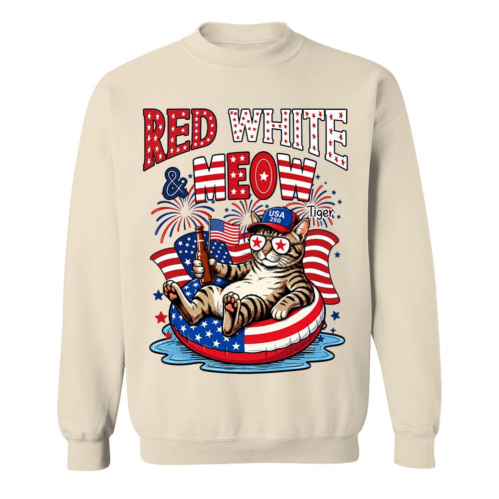 Red White Meow, Custom Photo Pet Shirt, America 250th Anniversary Gifts For Dog Cat Lovers, Dog Dad And Mom, Cat Owners T1807 Hv01 