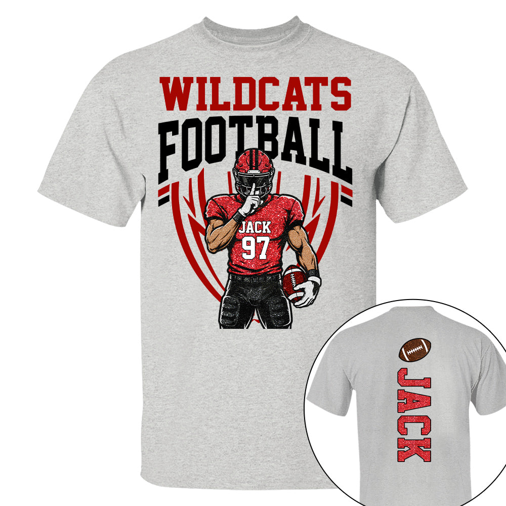 Custom Football Team Name & Number Shirt Football Mom Shirt Football Team Shirt Game Day Shirt Gift for Mom High School Football Cheer Shirt
