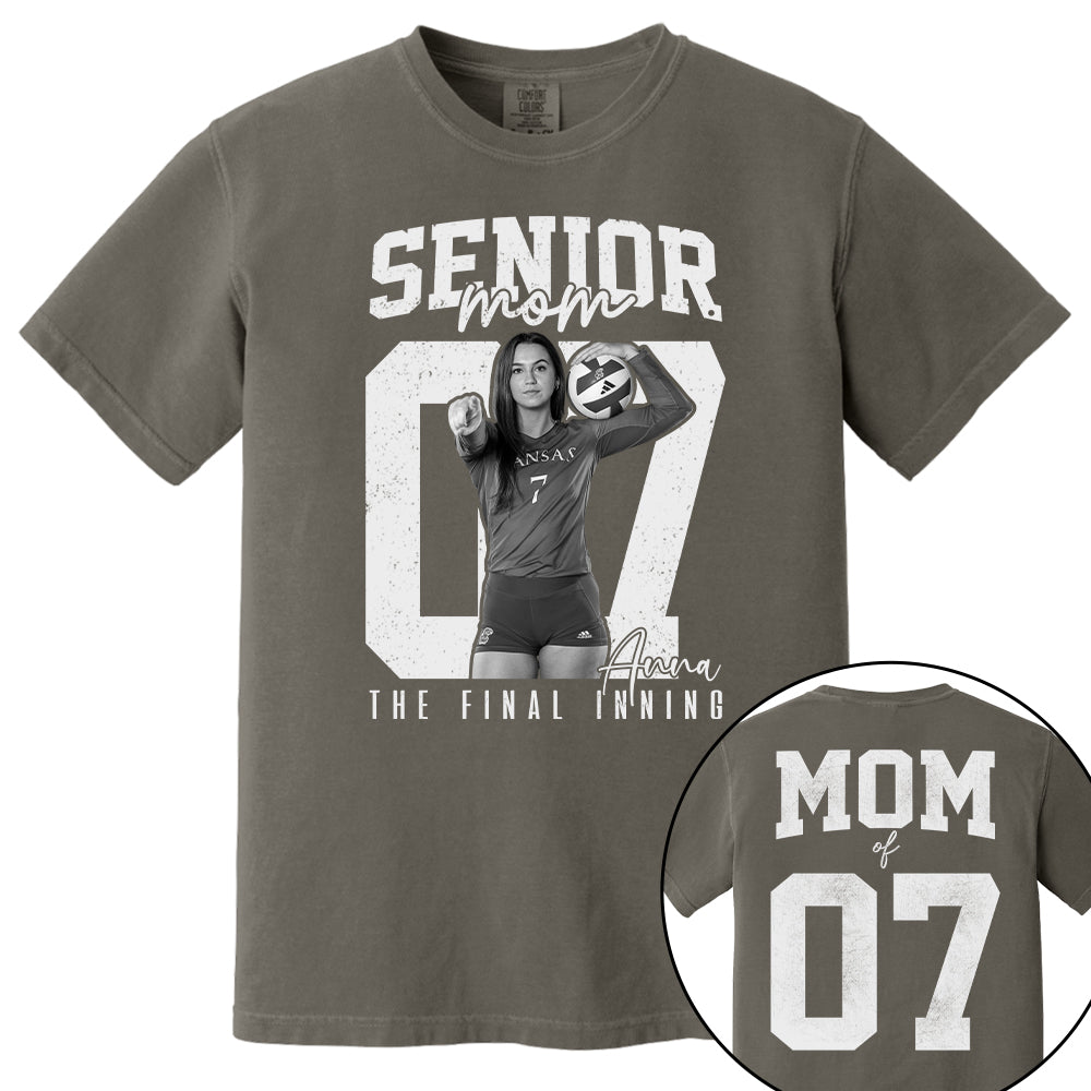 Senior Volleyball Mom Shirt, The Final Inning, Custom Photo Player Volleyball Mom Shirt, Senior Volleyball  Mom Gift T1807