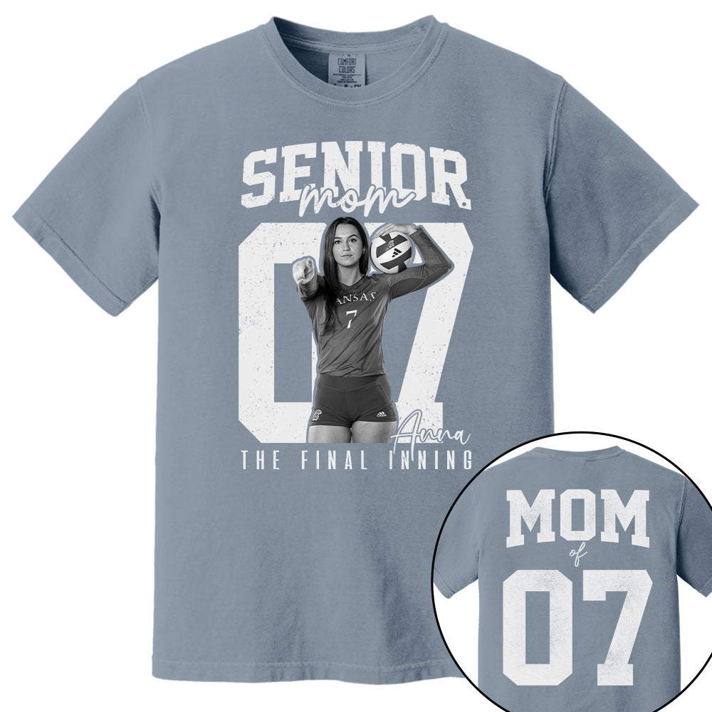 Senior Volleyball Mom Shirt, The Final Inning, Custom Photo Player Volleyball Mom Shirt, Senior Volleyball  Mom Gift T1807