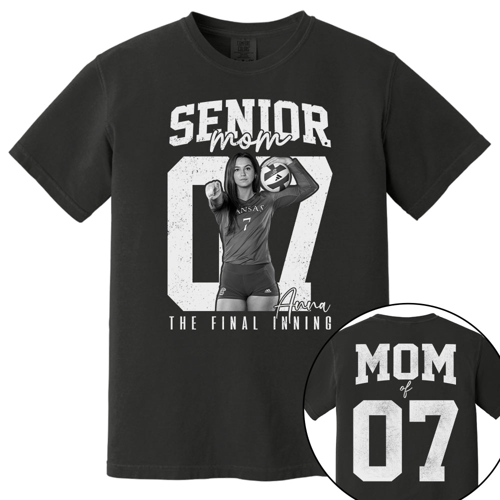 Senior Volleyball Mom Shirt, The Final Inning, Custom Photo Player Volleyball Mom Shirt, Senior Volleyball  Mom Gift T1807