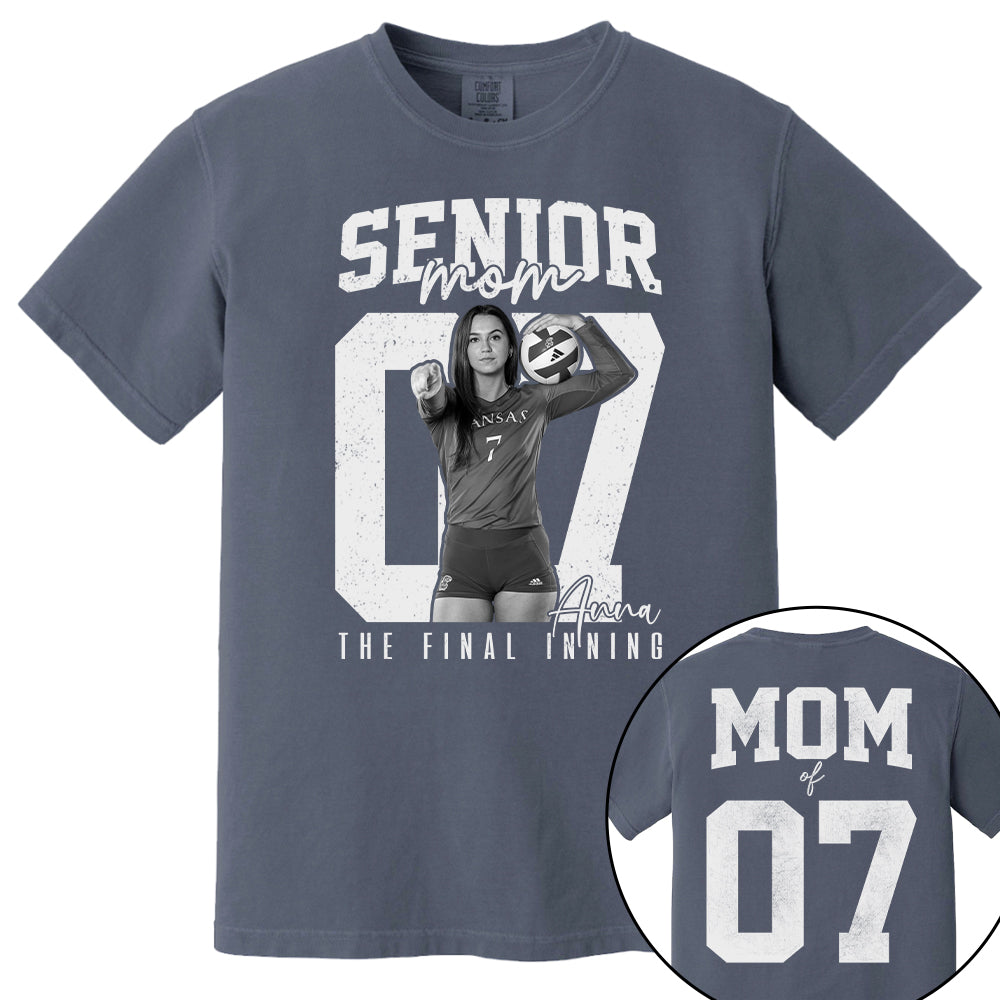 Senior Volleyball Mom Shirt, The Final Inning, Custom Photo Player Volleyball Mom Shirt, Senior Volleyball  Mom Gift T1807