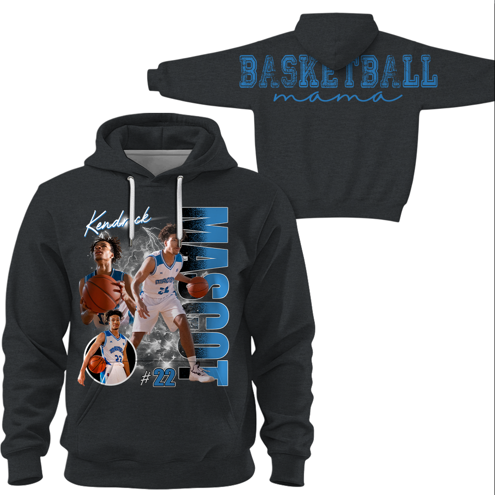 Personalized Basketball Mom Sweatshirt, Custom Large Back Graphic, Gift For Basketball Mom Basketball Family Basketball Lovers MI209 TH23
