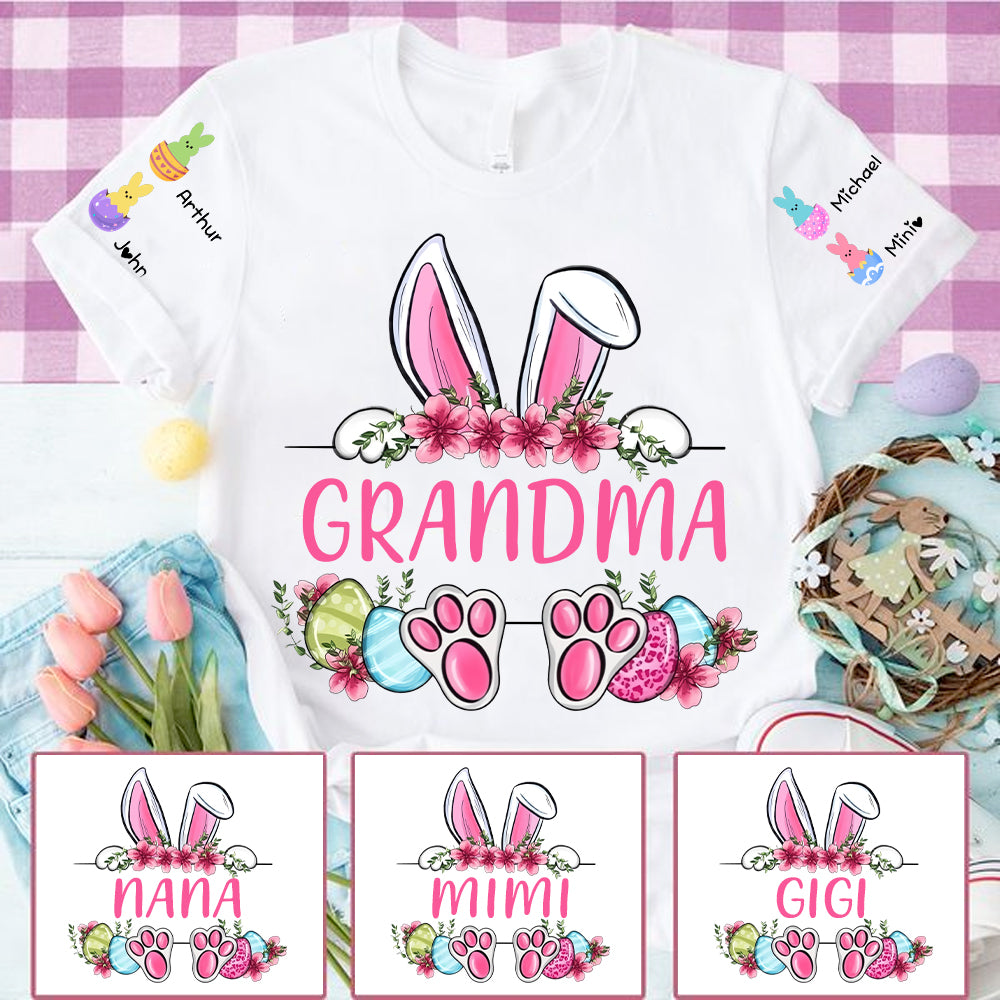 Personalized Grandma Easter Bunny And Kids Shirt