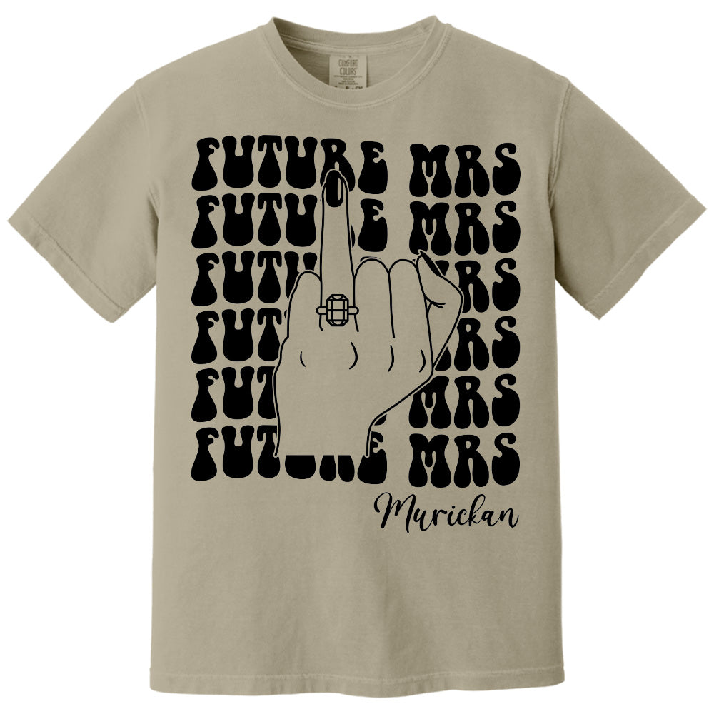 Retro Bachelorette Bride Shirt, Personalized Future Mrs Shirt, Custom Bridal, Bride To Be Shirt, Custom Future Mrs Shirt, Comfort Colors Tee Pt99