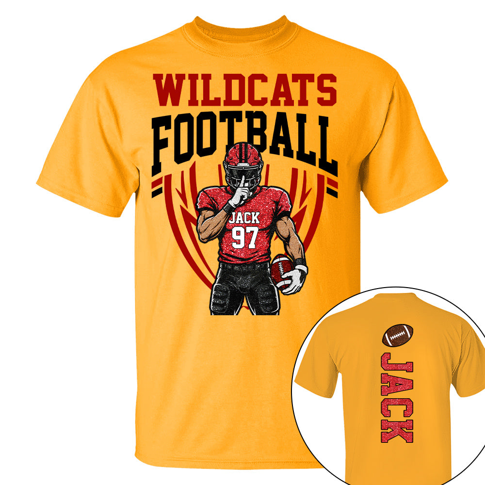 Custom Football Team Name & Number Shirt Football Mom Shirt Football Team Shirt Game Day Shirt Gift for Mom High School Football Cheer Shirt