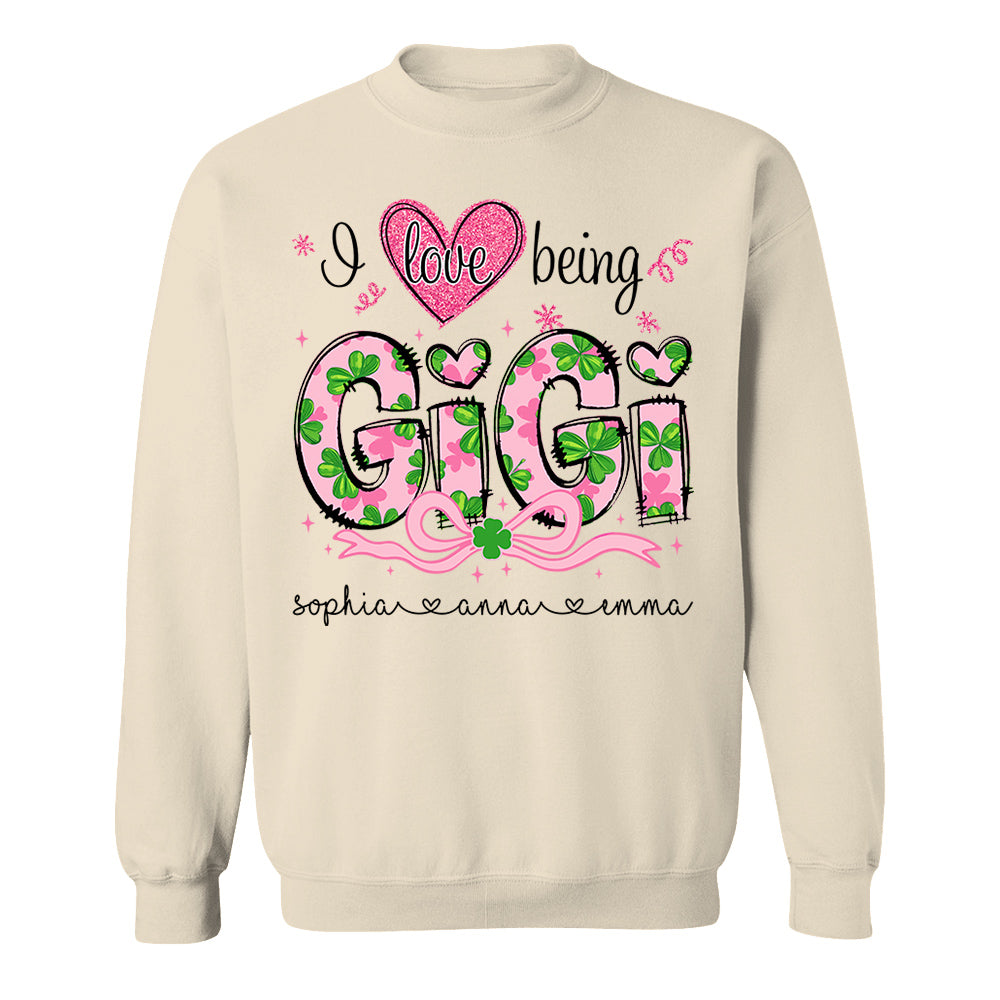 I Love Being Gigi Shirt - Personalized Lucky Shirt For Grandma Mimi Gigi NA04 Do99