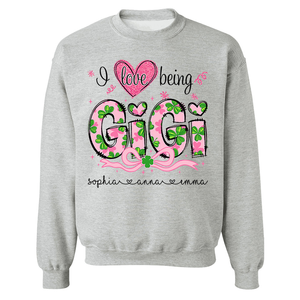 I Love Being Gigi Shirt - Personalized Lucky Shirt For Grandma Mimi Gigi NA04 Do99