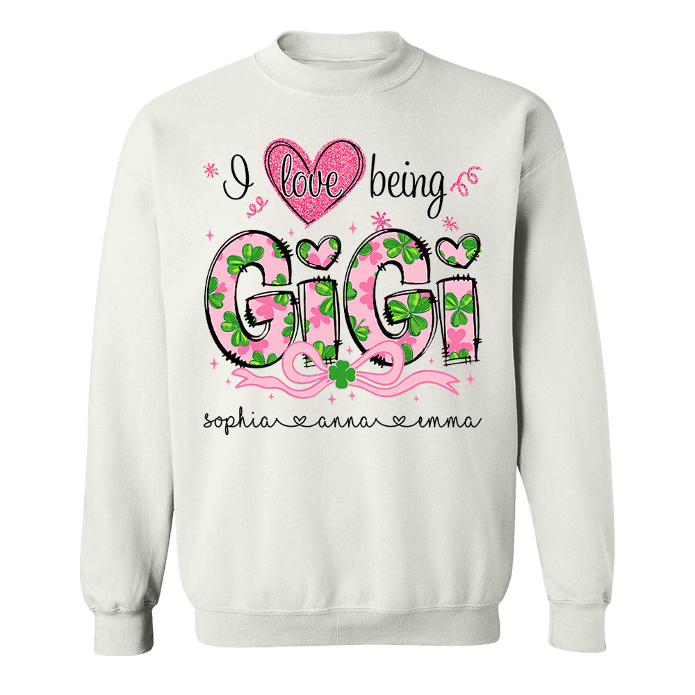 I Love Being Gigi Shirt - Personalized Lucky Shirt For Grandma Mimi Gigi NA04 Do99