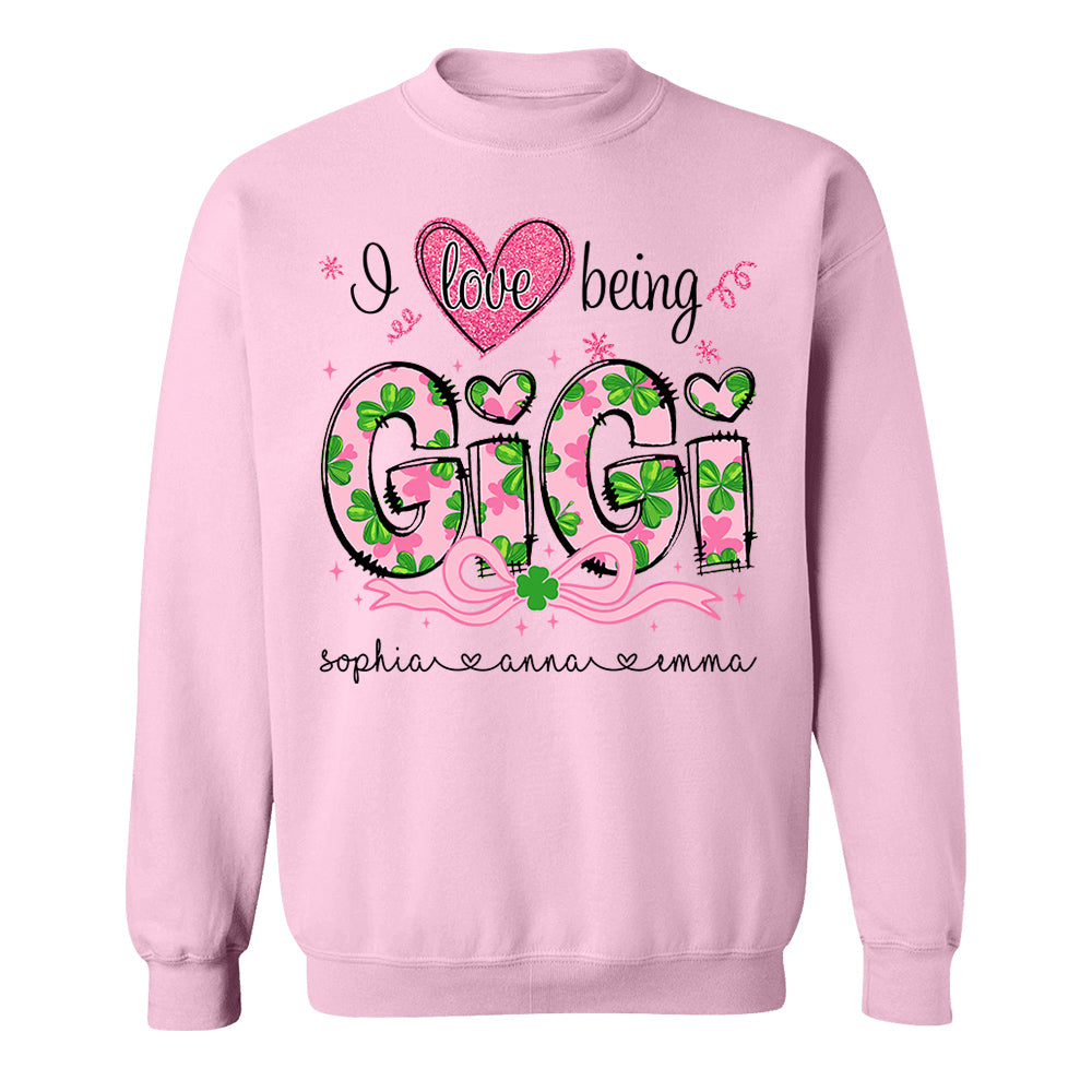 I Love Being Gigi Shirt - Personalized Lucky Shirt For Grandma Mimi Gigi NA04 Do99
