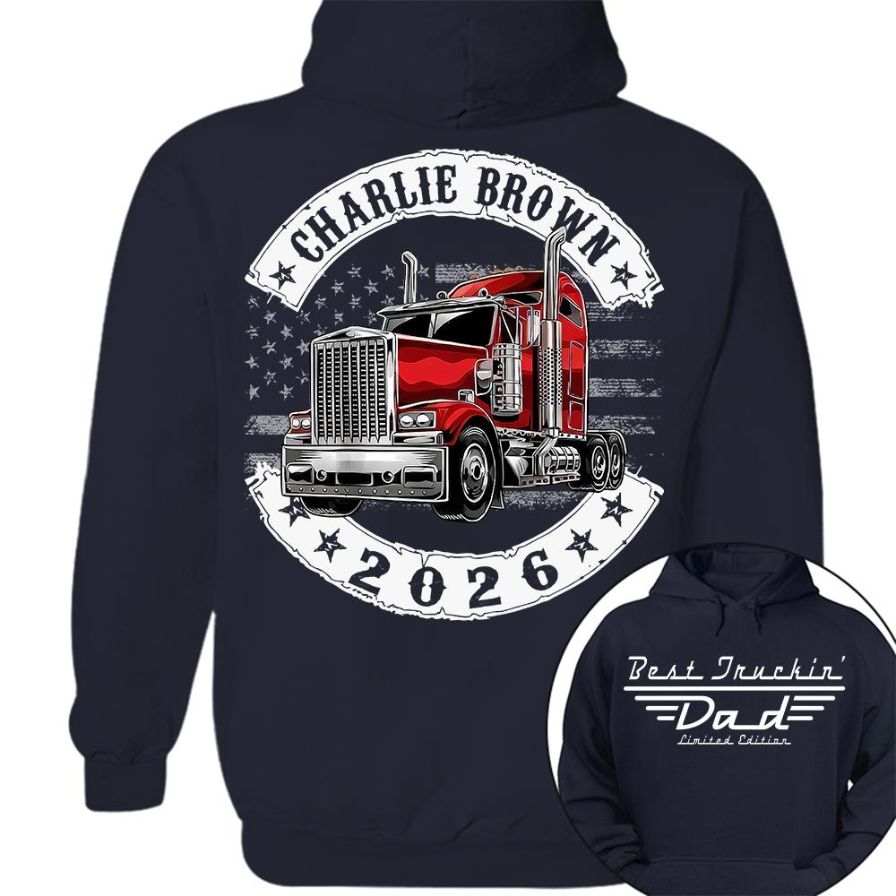 Best Truckin Dad Ever America Driver Dad Custom Shirt L0411 Hv01