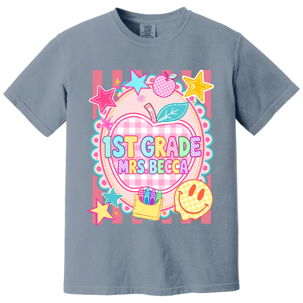 Personalized First Day Of School Shirt, Custom Name & Grade, Back To School Tee L0411 T24