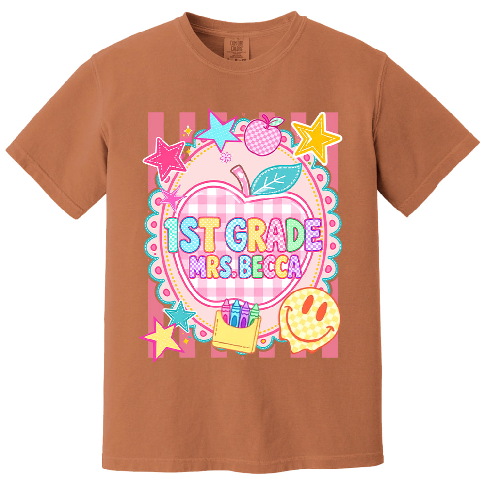 Personalized First Day Of School Shirt, Custom Name & Grade, Back To School Tee L0411 T24
