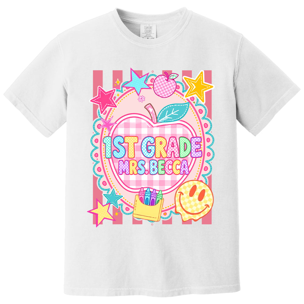 Personalized First Day Of School Shirt, Custom Name & Grade, Back To School Tee L0411 T24
