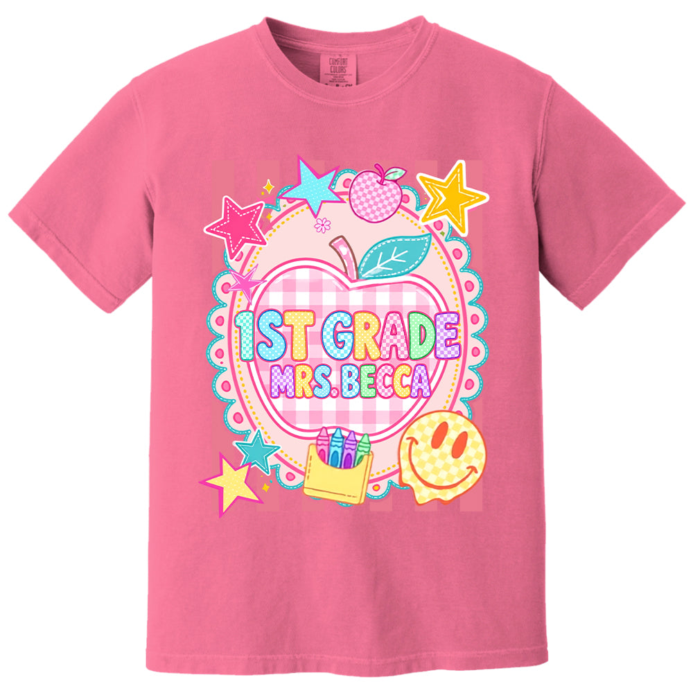 Personalized First Day Of School Shirt, Custom Name & Grade, Back To School Tee L0411 T24