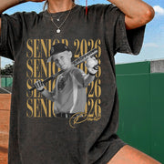 Senior Mom Senior 2026 - Washed Tee Retro Bootleg Shirt For Baseball Softball Players NA04 T24