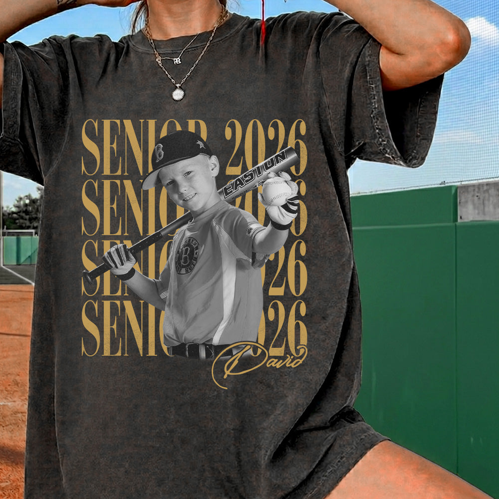 Senior Mom Senior 2026 - Washed Tee Retro Bootleg Shirt For Baseball Softball Players NA04 T24