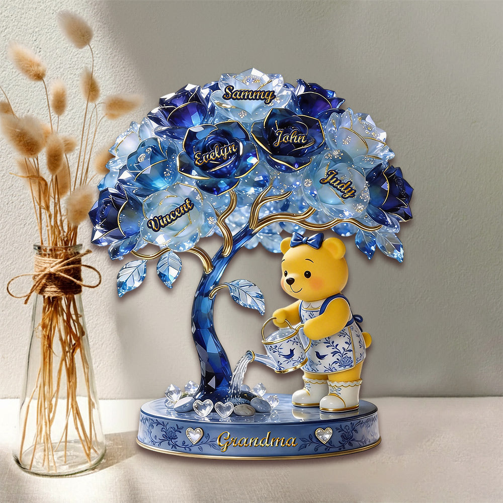 Growing With Grandma Bear Acrylic Plaque – Personalized Gifts For Grandma VH01