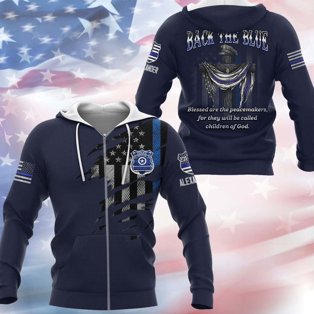 Back The Blue Personalized All Over Print Shirt Gift For Police T1807