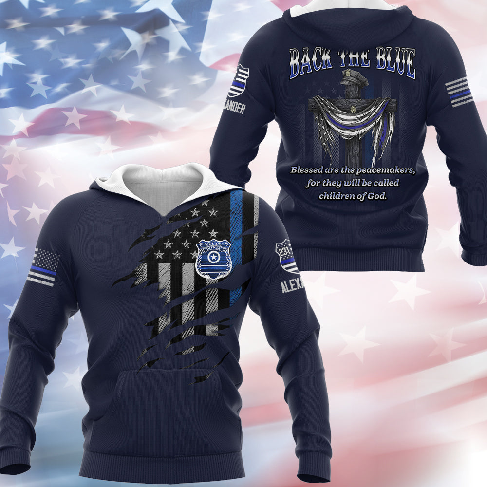 Back The Blue Personalized All Over Print Shirt Gift For Police T1807