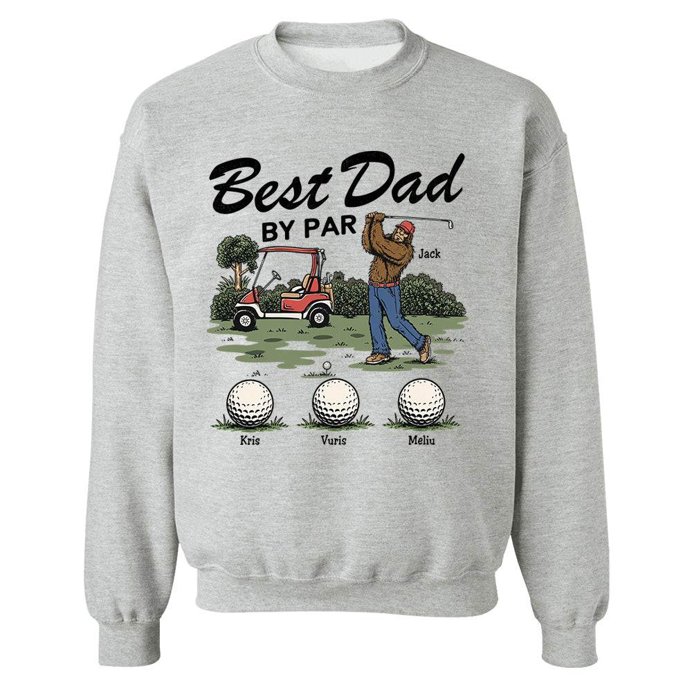 Best Dad By Par Personalized Shirt Bigfoot Golf Dad Shirt Funny Sasquatch Father's Day Gift For Golfers T1807 T24