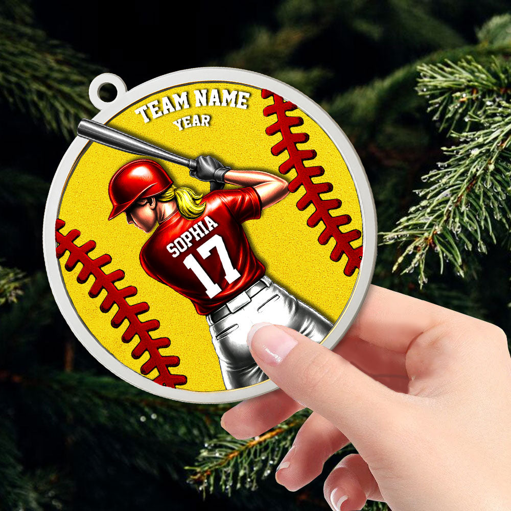 Softball Player Ornament - Personalized Gifts For Players A2110 Pt99