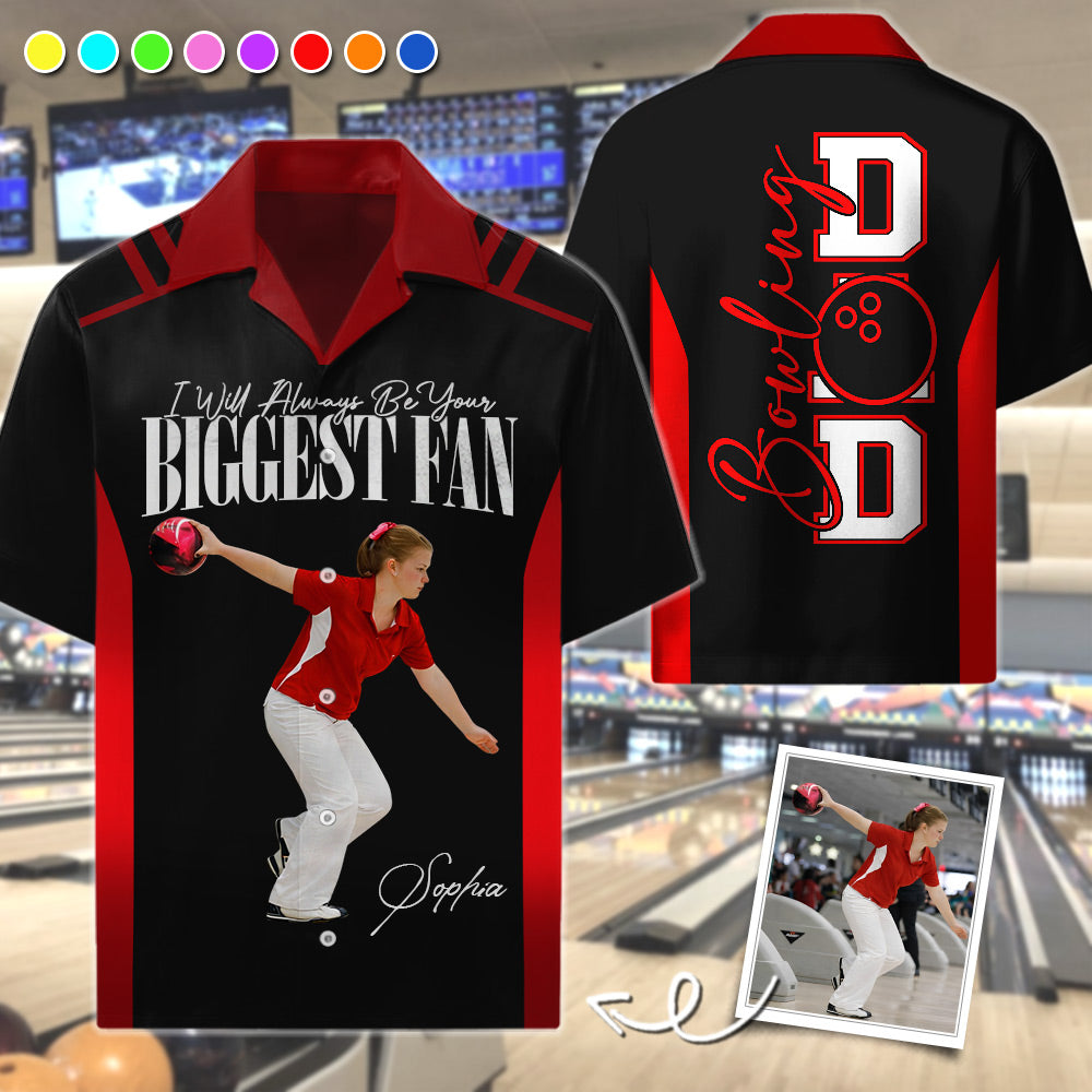 I'll Always Be Your Biggest Fan - Personalized Hawaiian Shirt - Custom Photo Gift For Bowling Lover T1807 Li29