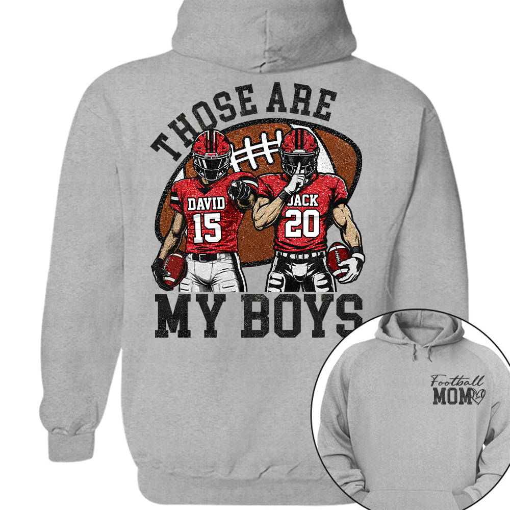 Personalized Football Mom Shirt, Those Are My Boy Sweatshirt, Football Kids Game Day Tee, Retro Cheer Mom Tee Vr2 Na02 Hv01