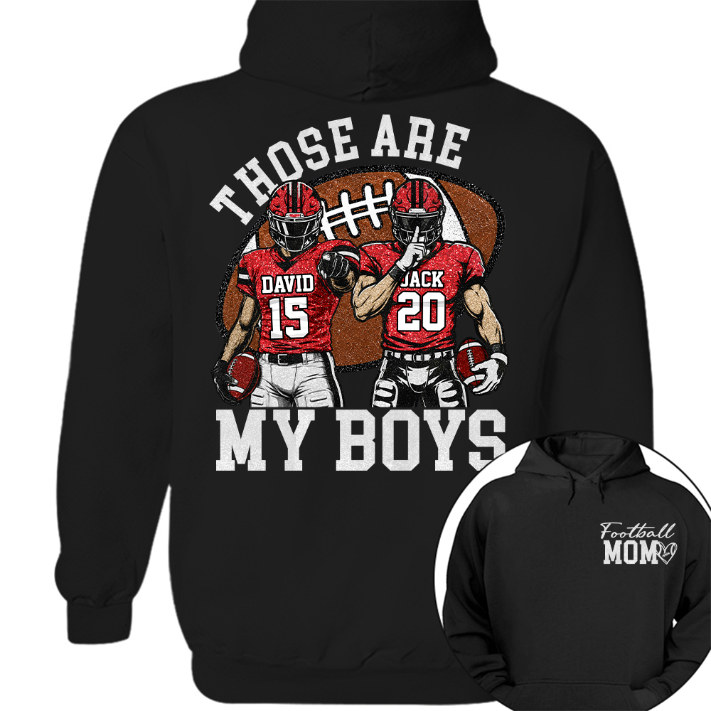 Personalized Football Mom Shirt, Those Are My Boy Sweatshirt, Football Kids Game Day Tee, Retro Cheer Mom Tee Vr2 Na02 Hv01