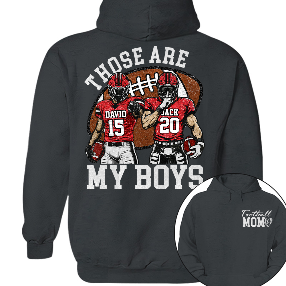 Personalized Football Mom Shirt, Those Are My Boy Sweatshirt, Football Kids Game Day Tee, Retro Cheer Mom Tee Vr2 Na02 Hv01