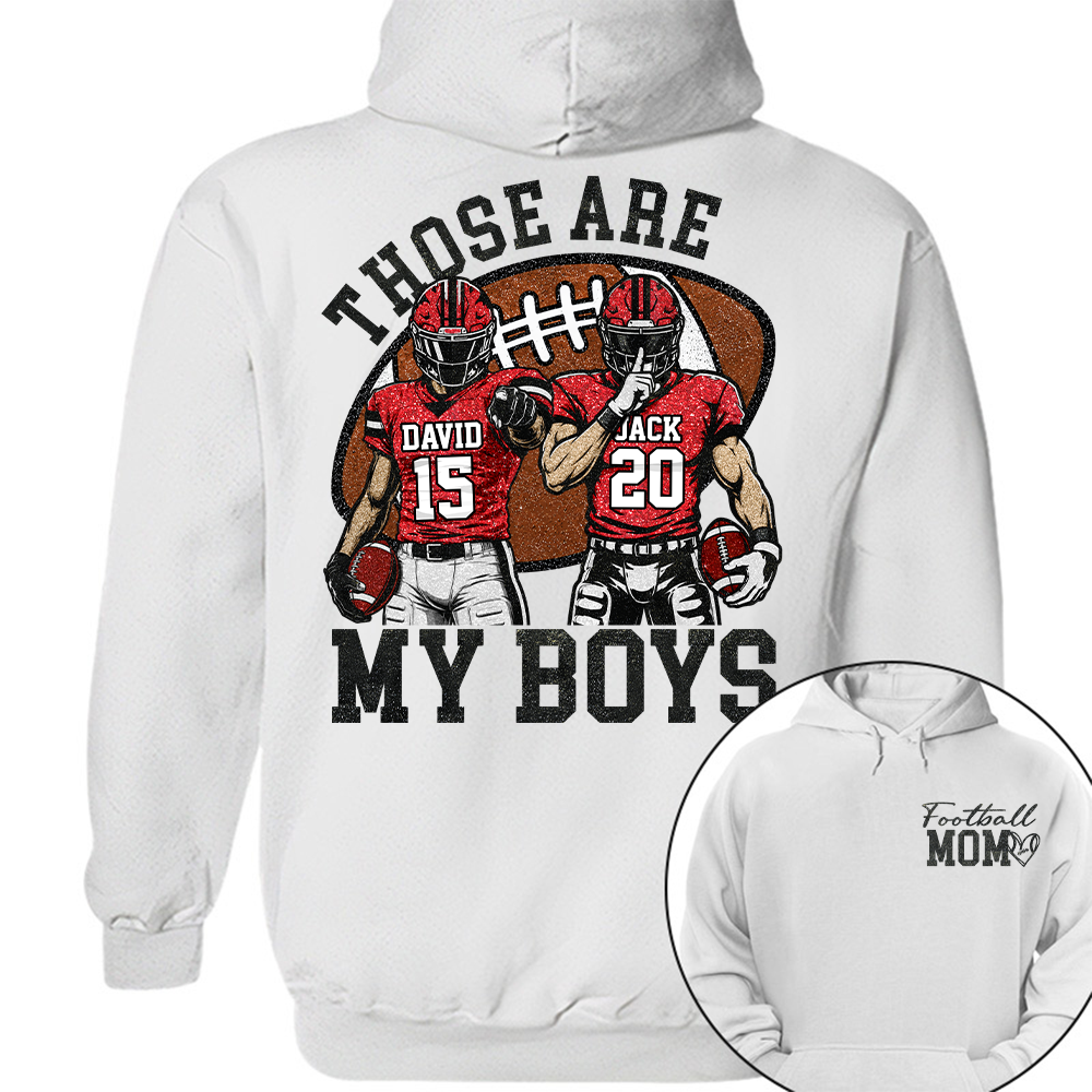 Personalized Football Mom Shirt, Those Are My Boy Sweatshirt, Football Kids Game Day Tee, Retro Cheer Mom Tee Vr2 Na02 Hv01