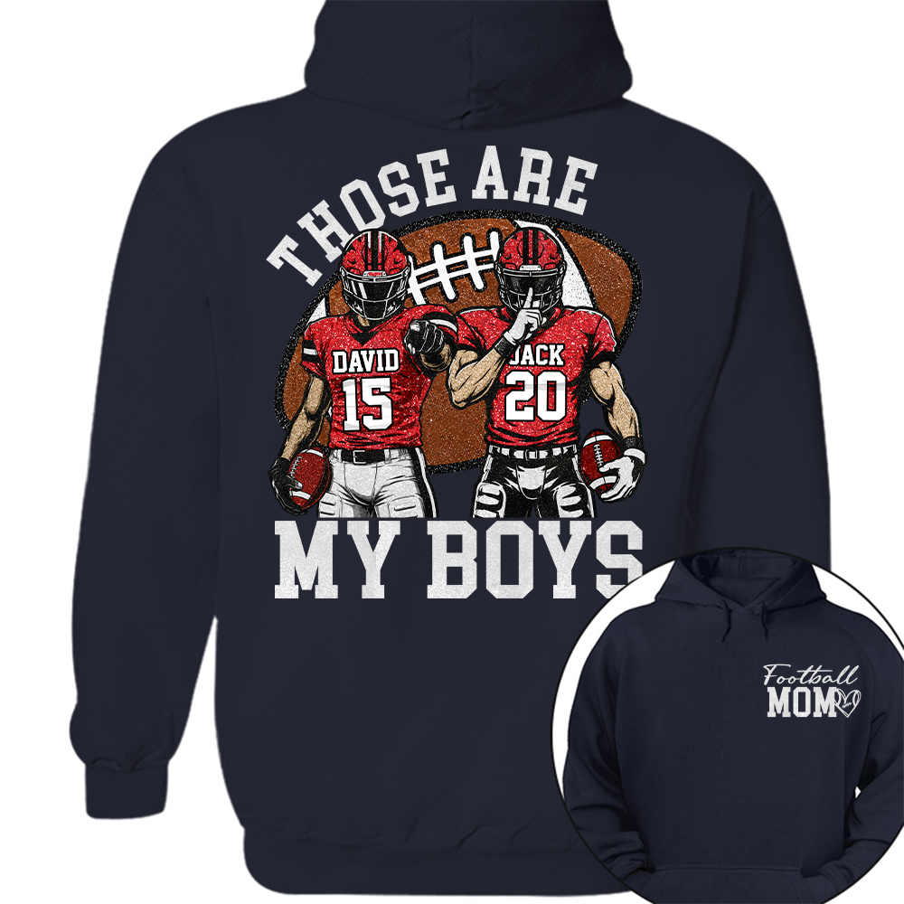 Personalized Football Mom Shirt, Those Are My Boy Sweatshirt, Football Kids Game Day Tee, Retro Cheer Mom Tee Vr2 Na02 Hv01