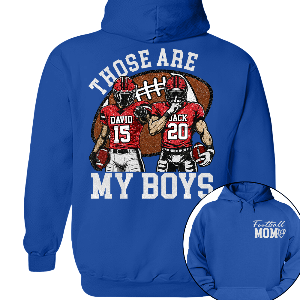 Personalized Football Mom Shirt, Those Are My Boy Sweatshirt, Football Kids Game Day Tee, Retro Cheer Mom Tee Vr2 Na02 Hv01