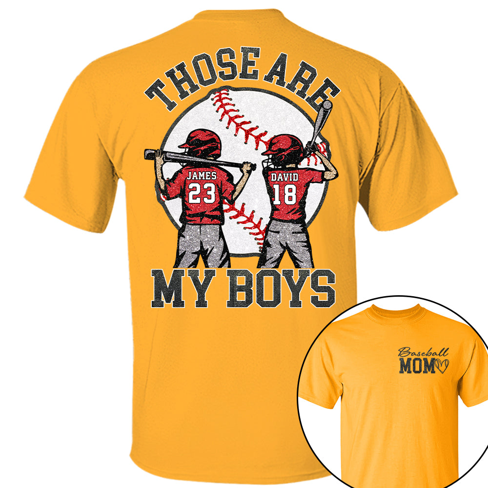 Personalized Baseball Mom Shirt, Those Are My Boy Sweatshirt, Baseball Kids Game Day Tee, Retro Cheer Mom Tee Hv01