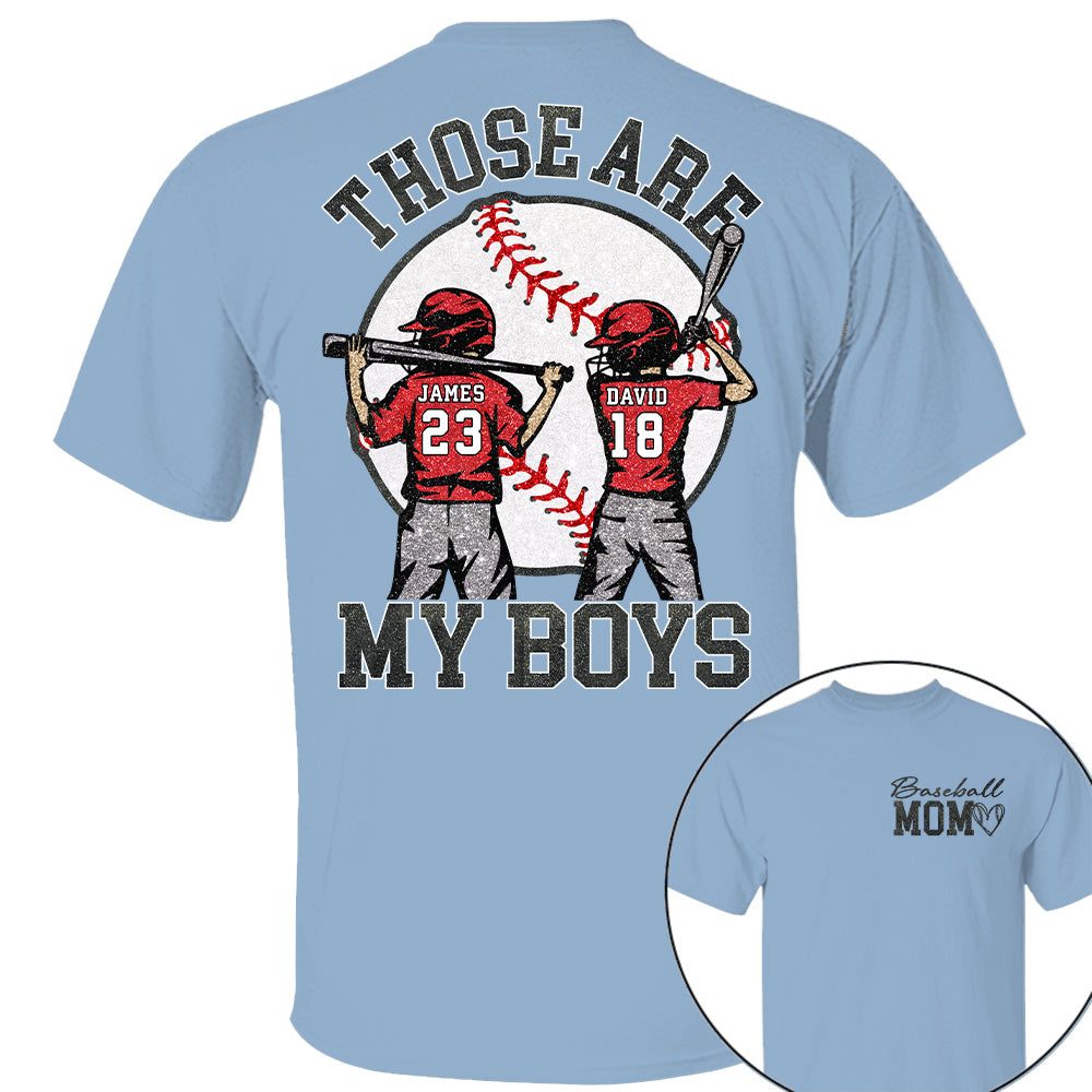 Personalized Baseball Mom Shirt, Those Are My Boy Sweatshirt, Baseball Kids Game Day Tee, Retro Cheer Mom Tee Hv01