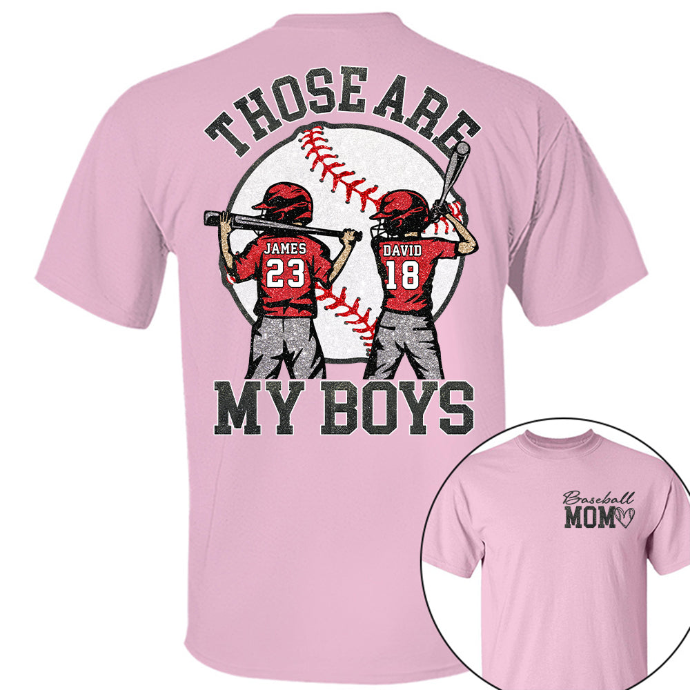 Personalized Baseball Mom Shirt, Those Are My Boy Sweatshirt, Baseball Kids Game Day Tee, Retro Cheer Mom Tee Hv01