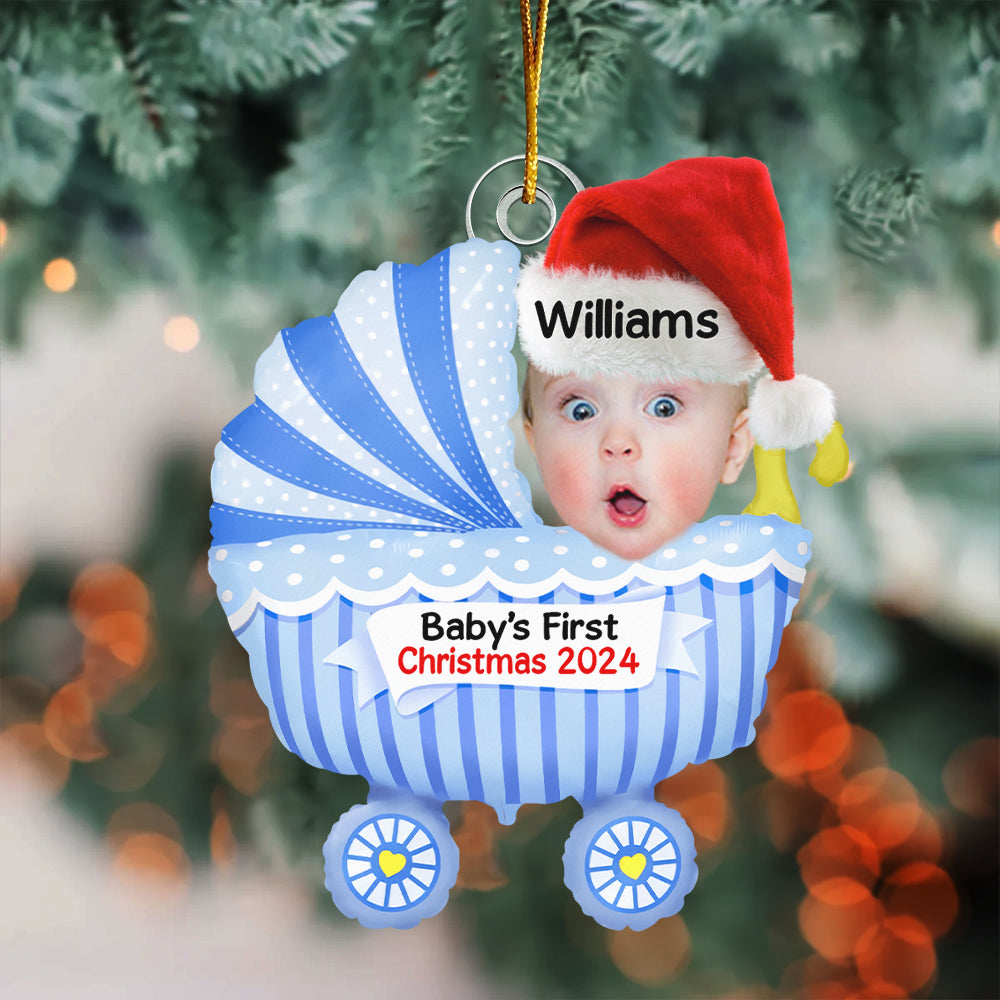 Baby First Christmas 2024 - Personalized Acrylic Photo Ornament
