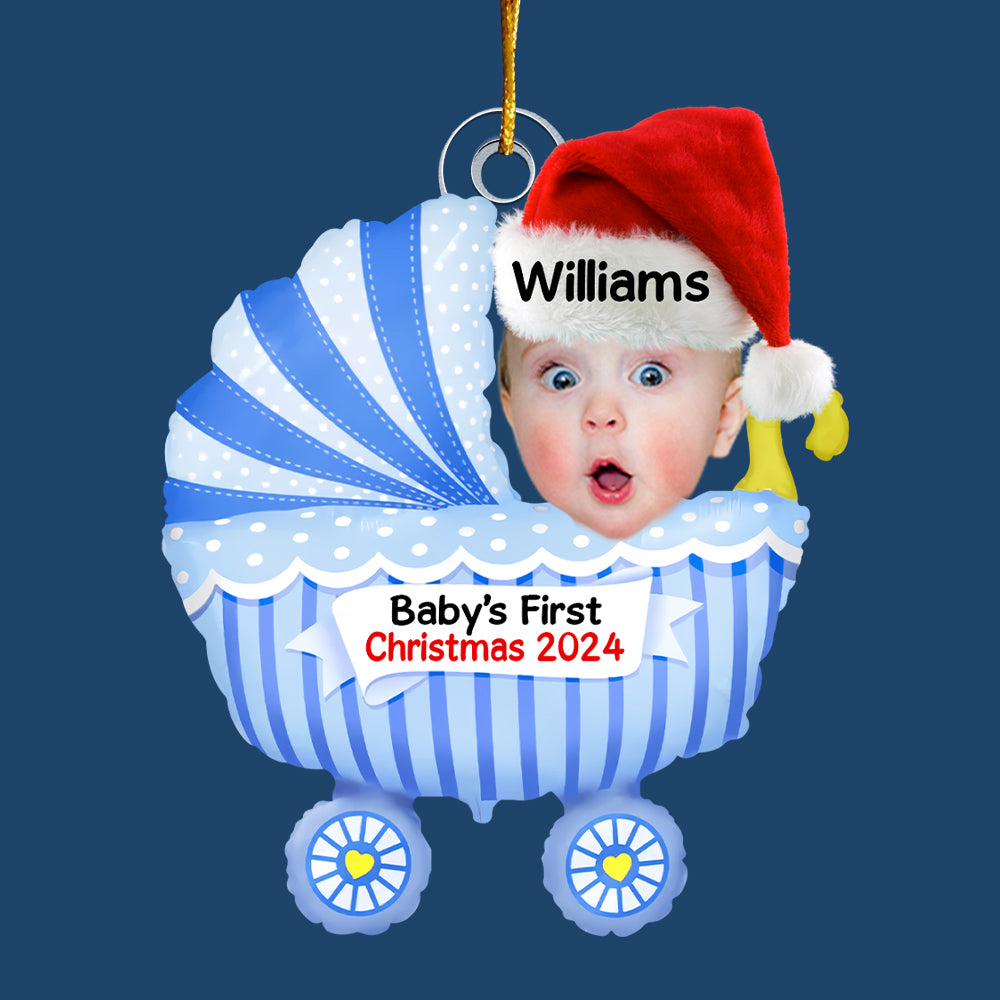 Baby First Christmas 2024 - Personalized Acrylic Photo Ornament