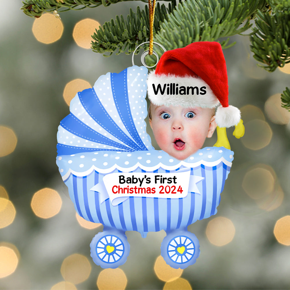 Baby First Christmas 2024 - Personalized Acrylic Photo Ornament